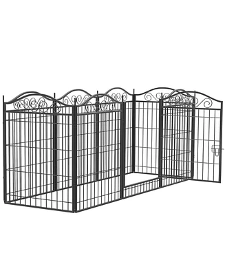 Bingopaw Heavy Duty Dog Playpen,Indoor/Outdoor Pet Fence w/Locking Pegs, Rust-Proof Steel & Non-Scratch Feet