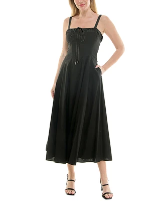 Taylor Women's Tie-Front Sleeveless Fit & Flare Dress