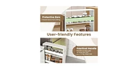 Rolling Kitchen Slim Storage Cart Mobile Shelving Organizer with Handle