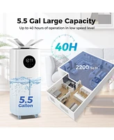 5.5Gal Humidifier for Large Room with 360° Nozzles and Wheels