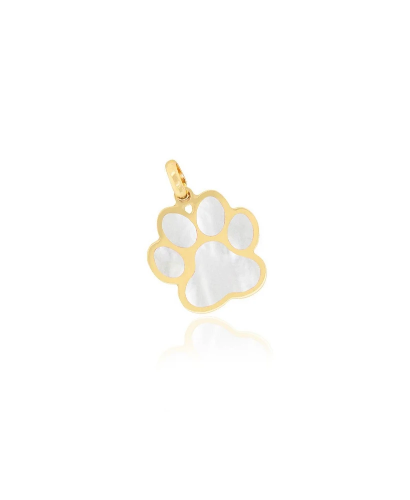 The Lovery Mother of Pearl Paw Charm 14k Gold