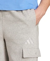 adidas Men's All Season Fleece Loose Cargo Open Hem Pants
