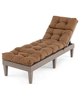 Outdoor Lounge Chaise Cushion with String Ties for Garden Poolside