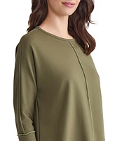 Jones New York Women's Exposed Seam 3/4-Sleeve Top