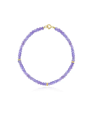 The Lovery Amethyst Bead Bracelet 14k Gold