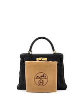 Pre-Owned Hermes Kelly Handbag Clemence with Gold Hardware