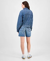 Levis Womens 90s Trucker Jacket Square Neck T Shirt Mid Rise 94 Baggy Denim Shorts