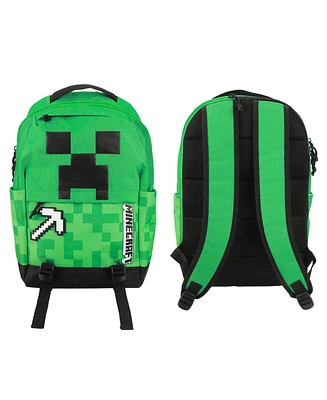 Minecraft Creeper & Pickax Green 17.5" Backpack