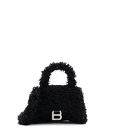 Pre-Owned Balenciaga Small Fluffy Hourglass Top Handle Bag Faux Fur
