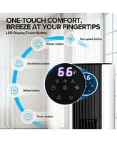 Cowsar Tower Fan for Bedroom, 85°Oscillating Fan for Indoors, 23ft/s Velocity 28dB Quiet Floor Fan with 3 Speed, 4 Modes, 12H Timer, Remote, Blad