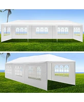 10 x 30 Foot Wedding Party Canopy Tent Outdoor Gazebo with 8 Removable Sidewalls