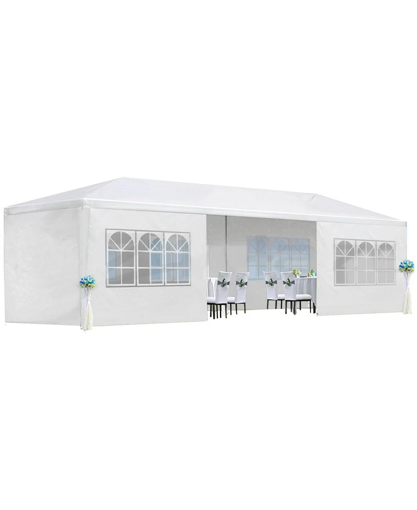 10 x 30 Foot Wedding Party Canopy Tent Outdoor Gazebo with 8 Removable Sidewalls