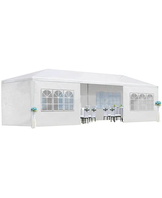 10 x 30 Foot Wedding Party Canopy Tent Outdoor Gazebo with 8 Removable Sidewalls