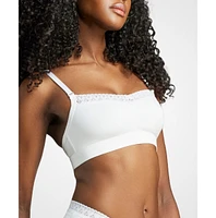 Siella Women's Organic Cotton Lace Balconette Bra