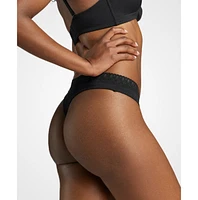 Siella Women's Organic Cotton Lace Thong