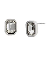 Steve Madden Punk Romance Emerald Cut Stone Stud Earrings