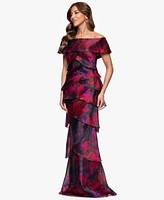 Xscape Petites Printed Long Sheath Dress
