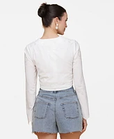 Avec Les Filles Women's Cotton Eyelet Vest-Style Top
