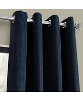 Half Price Drapes Indigo Grommet Textured Faux Linen Room Darkening Curtain