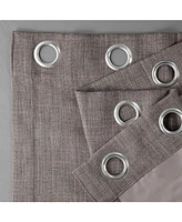 Half Price Drapes Mink Grommet Textured Faux Linen Room Darkening Curtain