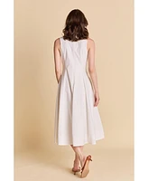 endless rose Women's Front Bow Tie Midi Dress