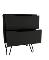 Depot E-shop Begonia 2 Nightstand, Hairpin Legs, Two Drawers