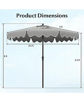 Patio Umbrella with Crank Handle and Push Button Tilt