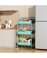 4 tier Rolling Utility Cart with Lockable Wheels