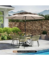 Solar Patio Umbrella with 32 Led Lights and 3-Tier Vented Top for Outdoor Use