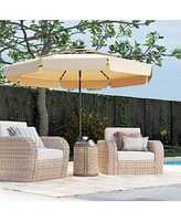 Solar Patio Umbrella with 3-Tier Vented Canopy for Outdoor Tables and Seating