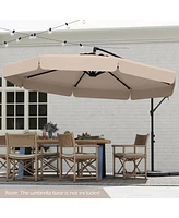 Patio Cantilever Umbrella with Cover Tilt Adjustment and Ruffled Edge