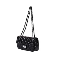 Women's The Quilted-Chainlink Sling Bag - Onyx Black