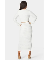 Bebe Women's Ruffle Lace Two Piece Skirt Set