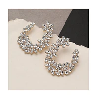 Sohi Women's Stone Cluster Stud Earrings