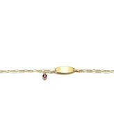 Chic Minimalist Id Bracelets with Round Bezel Set Cubic Zirconia Charm