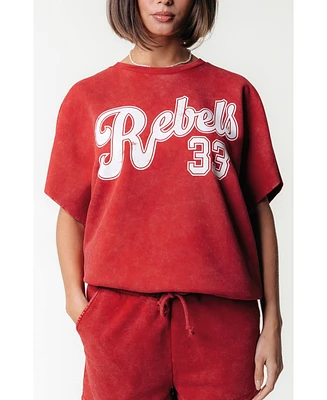 Colourful Rebel Women's Rebels 33 Acid Wash Drppd Shldr Sweat Ss