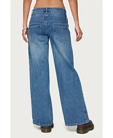 Edikted Women's Abel Layered Look Low Rise Jeans