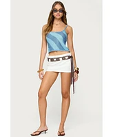 Edikted Women's Saul Stripey Sequin Knit Top
