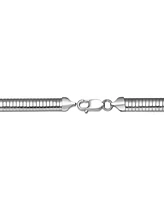 Men's Sterling Silver White Gold Plated Sleek Snake Chain Bracelet