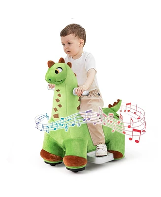 6V Kids Ride on Dinosaur with Foot Pedal and Padded Seat and Music