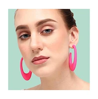 Sohi Women's Pastel Hoop Earrings