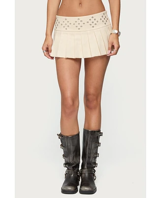 Edikted Women's Lovina Grommet Pleated Mini Skort