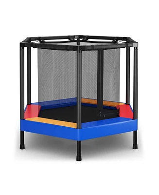 Hexagonal Kids Trampoline With Foam Padded Handrails