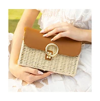 Women's The Straw-Box Sling Bag - Tan Brown