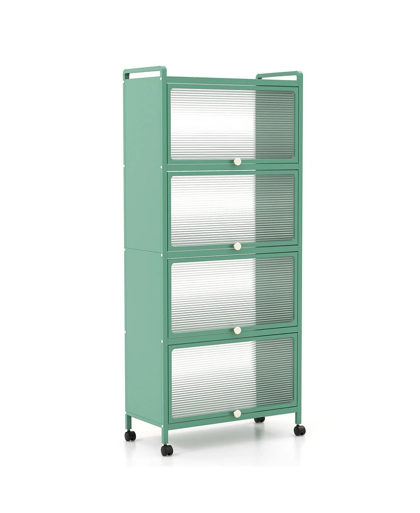 5-Tier Kitchen Baker's Rack with Flip-Up Pc Doors and Ample Storage Shelves