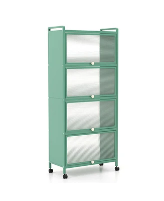 Slickblue 5-Tier Kitchen Baker's Rack with Flip-Up Pc Doors and Ample Storage Shelves