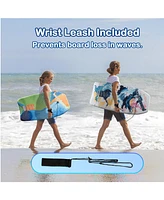 Wham-o Body Board with Wrist Leash Fiberclad Cover Phuzion Core Crescent Tail - Curve/Wave