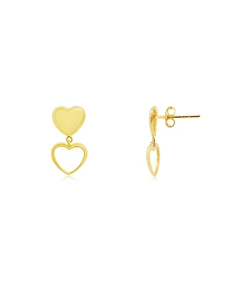 The Lovery Gold Heart Drop Earrings 14K Gold