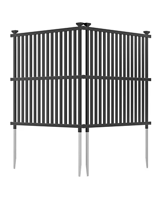 Slickblue Air Conditioner Fence Panel with Metal Ground Stakes for Outside