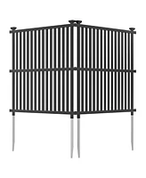 Slickblue Air Conditioner Fence Panel with Metal Ground Stakes for Outside